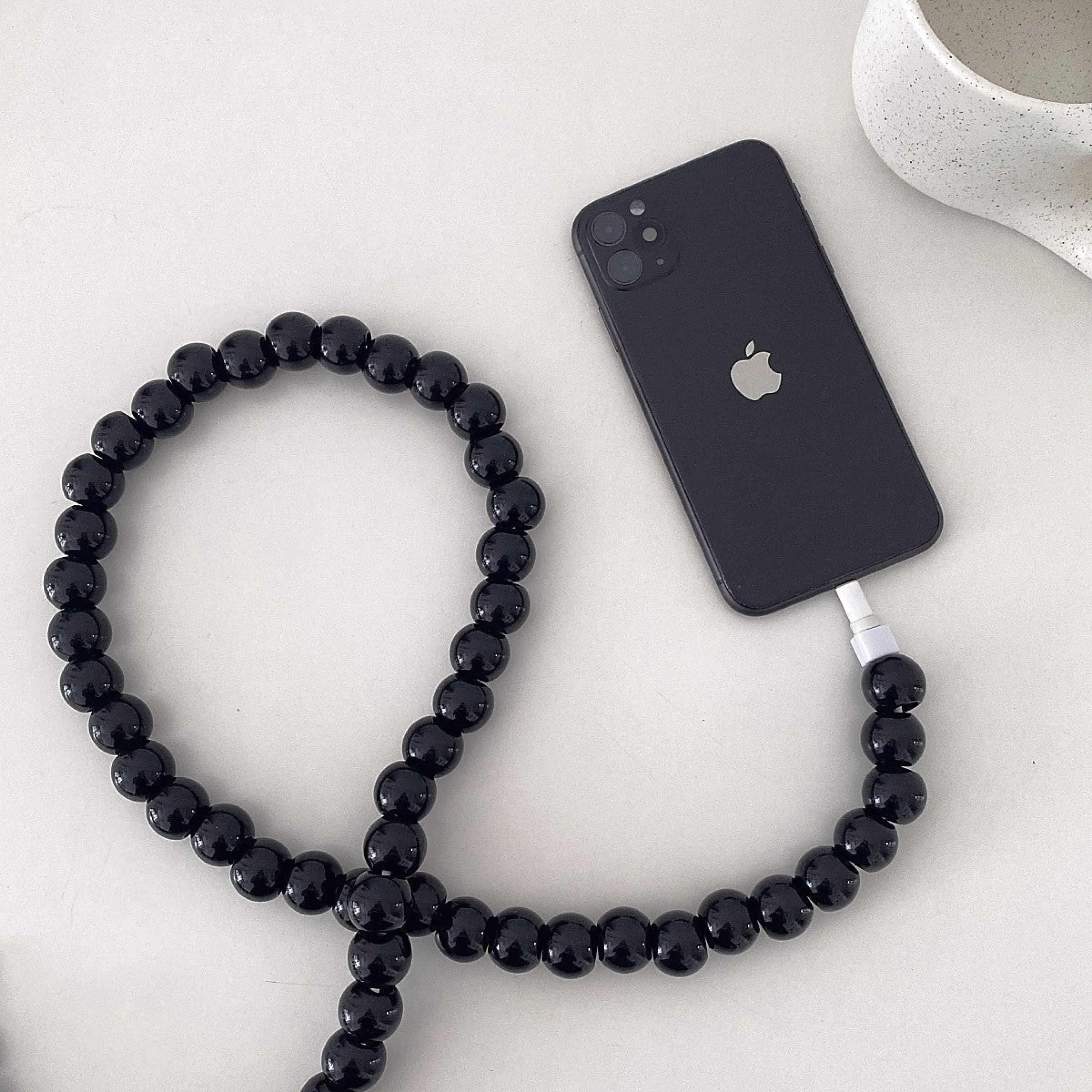 Beaded Phone Charger Cable / Transparent