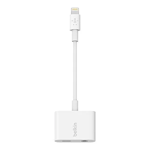 Belkin 3.5 mm Audio   Charge RockStar Headphone Jack Adapter for iPhone X, iPhone 8, iPhone 8 Plus, iPhone 7 and iPhone 7 Plus