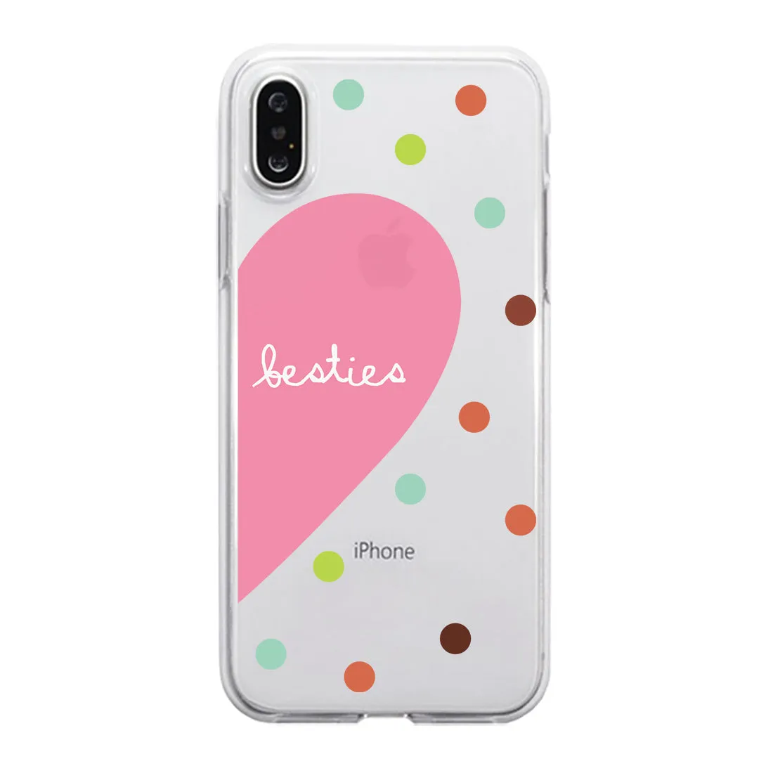 Besties Heart Dots BFF Matching Phone Covers Cute Colorful Gifts