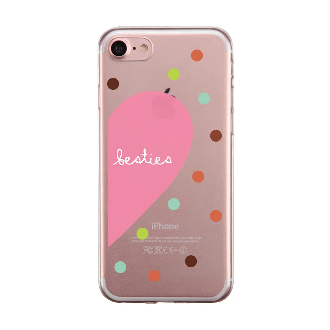 Besties Heart Dots BFF Matching Phone Covers Cute Colorful Gifts