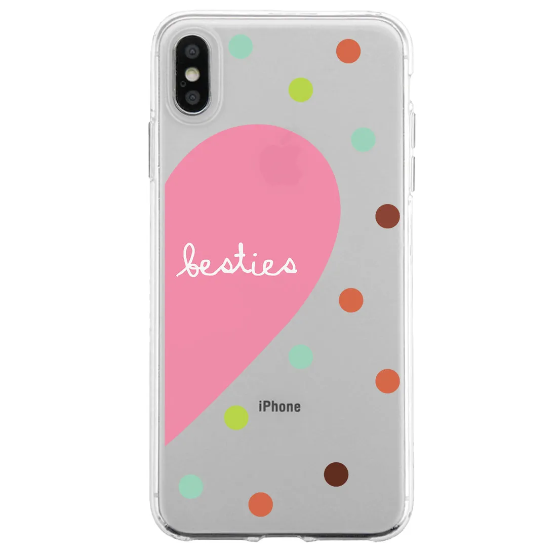 Besties Heart Dots BFF Matching Phone Covers Cute Colorful Gifts