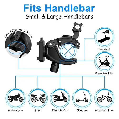 Bike Phone Mount Adjustable Motorcycle Bike Phone Holder 4 and 6.5 Inches