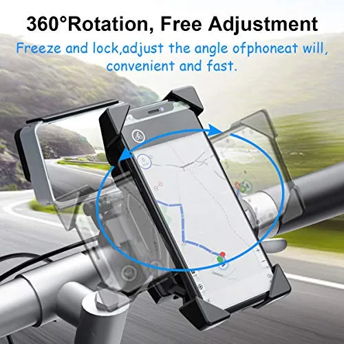 Bike Phone Mount Adjustable Motorcycle Bike Phone Holder 4 and 6.5 Inches