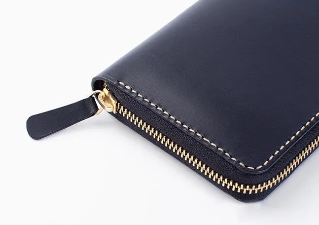 Black Coffee Womens Leather Zipper Long Wallet Phone Long Clutch Wallet for Women