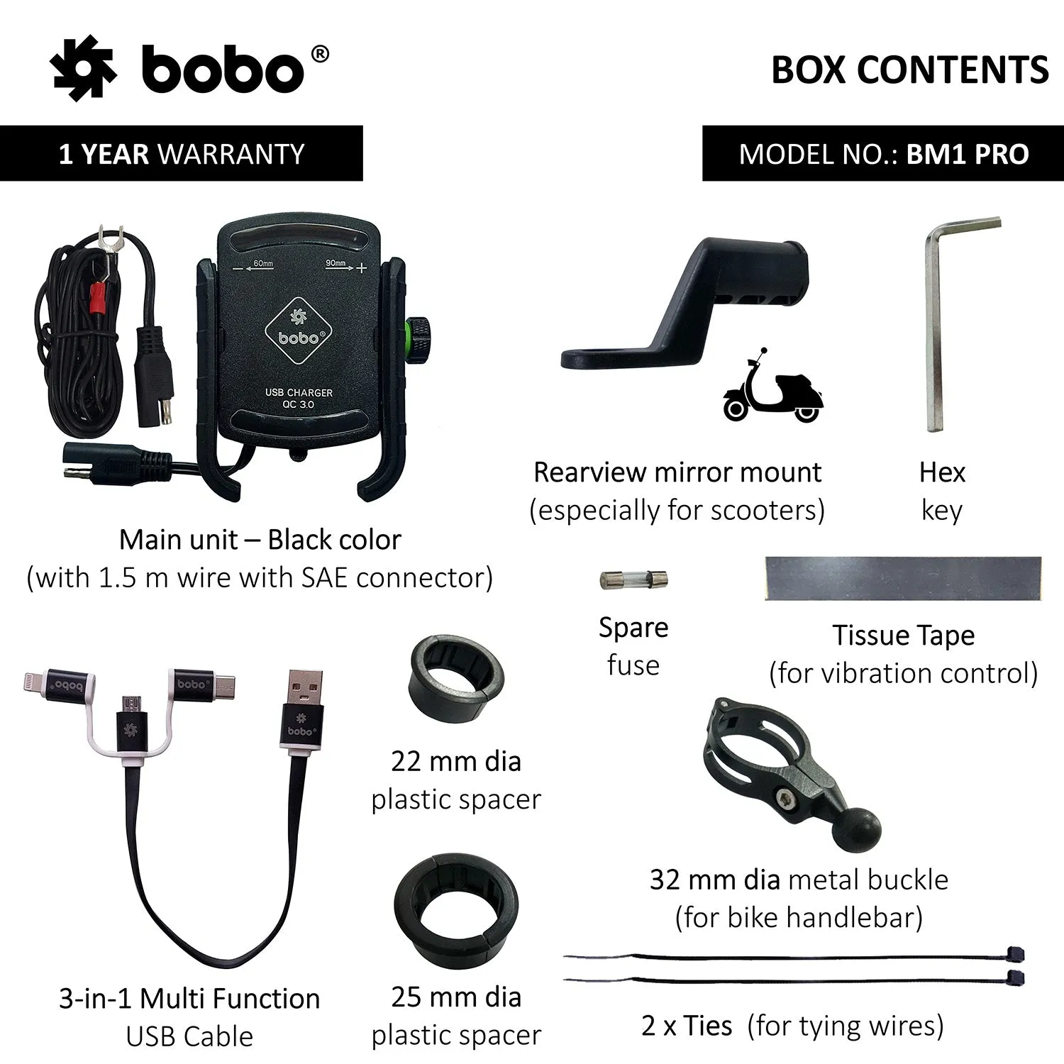 BM1 PRO - BM1   Fast USB Cable   SAE Connector