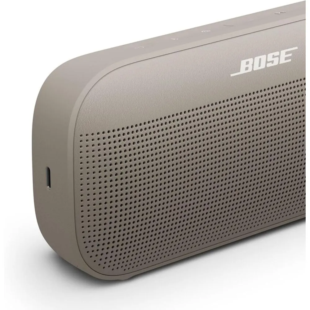 Bose 887612 SoundLink Flex Portable Bluetooth Speaker (2nd Gen), Portable Outdoor Speaker with Hi-Fi Audio, Up to 12 Hours Battery Life, Waterproof and Dustproof, Sandstone