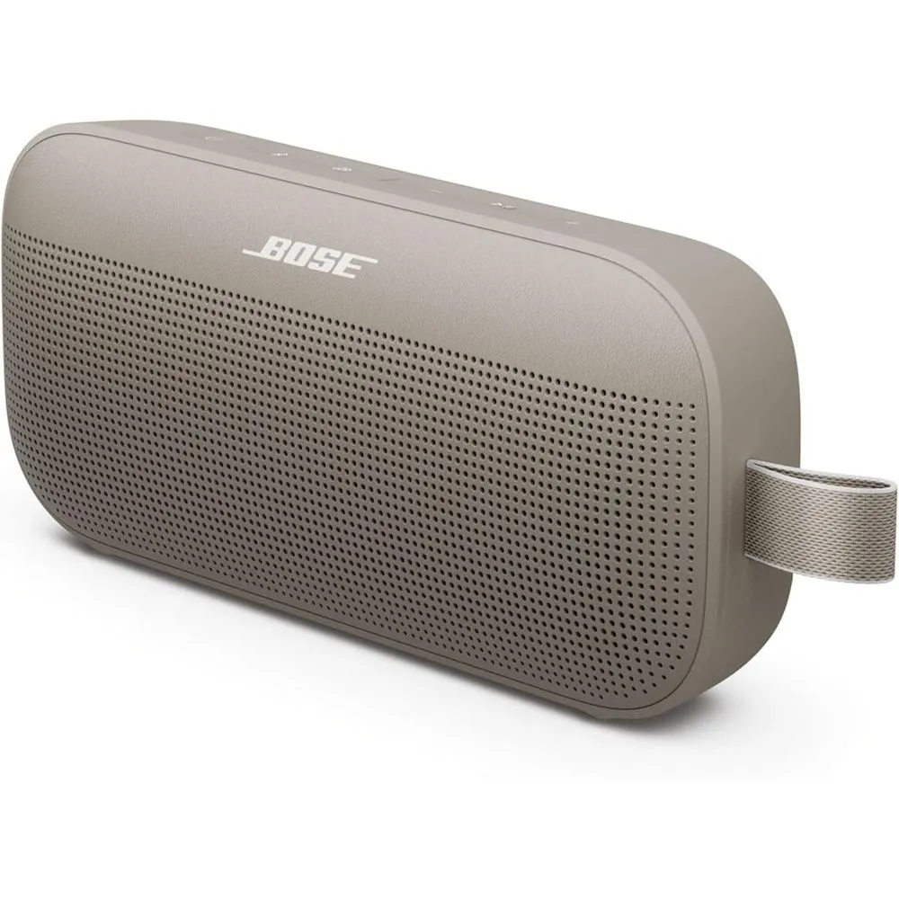 Bose 887612 SoundLink Flex Portable Bluetooth Speaker (2nd Gen), Portable Outdoor Speaker with Hi-Fi Audio, Up to 12 Hours Battery Life, Waterproof and Dustproof, Sandstone