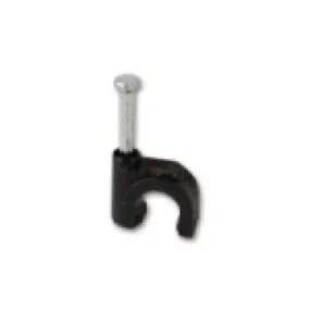 Cable Clip RG6 1" Nail Black (100 LOT)