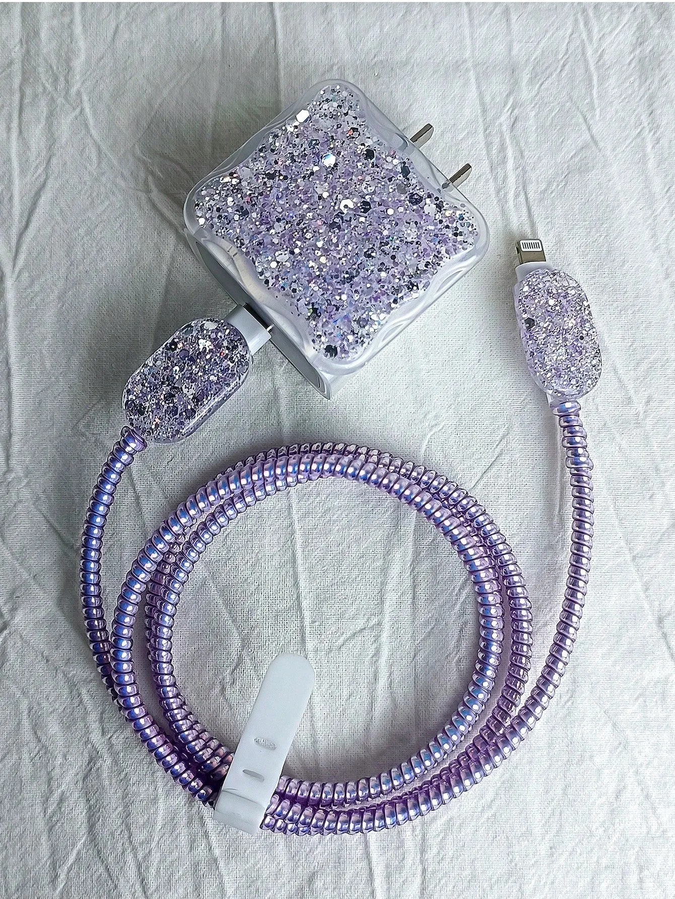 Cable protector|5pcs/set Glittery Tpu Charging Cable Protector