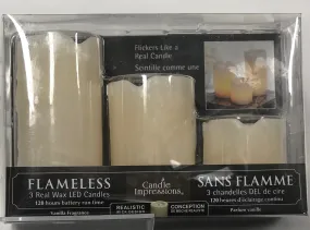 Candle Impressions -Battery Candle -Cream Set of 3