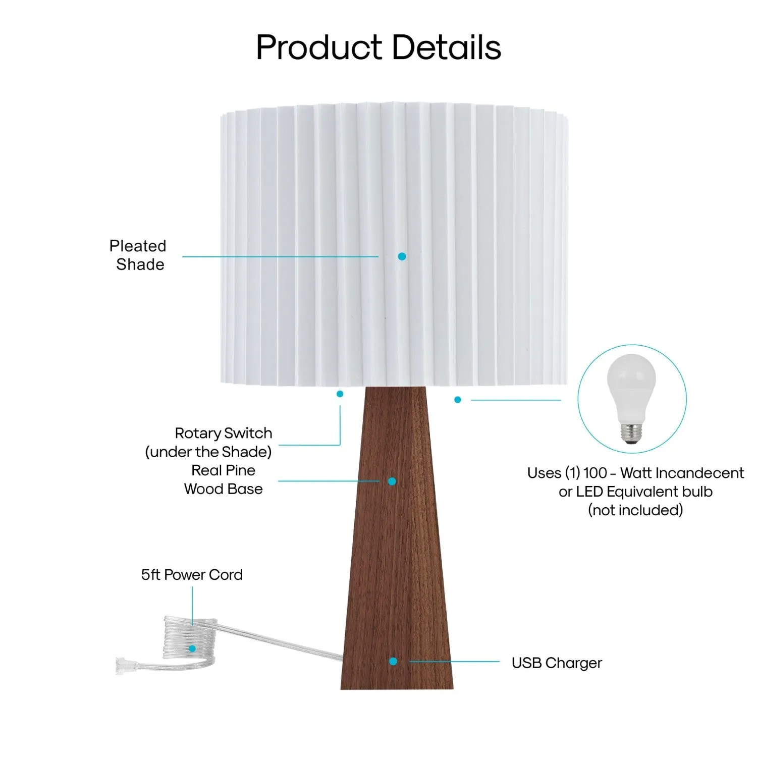 Carley Table Lamp with USB Port