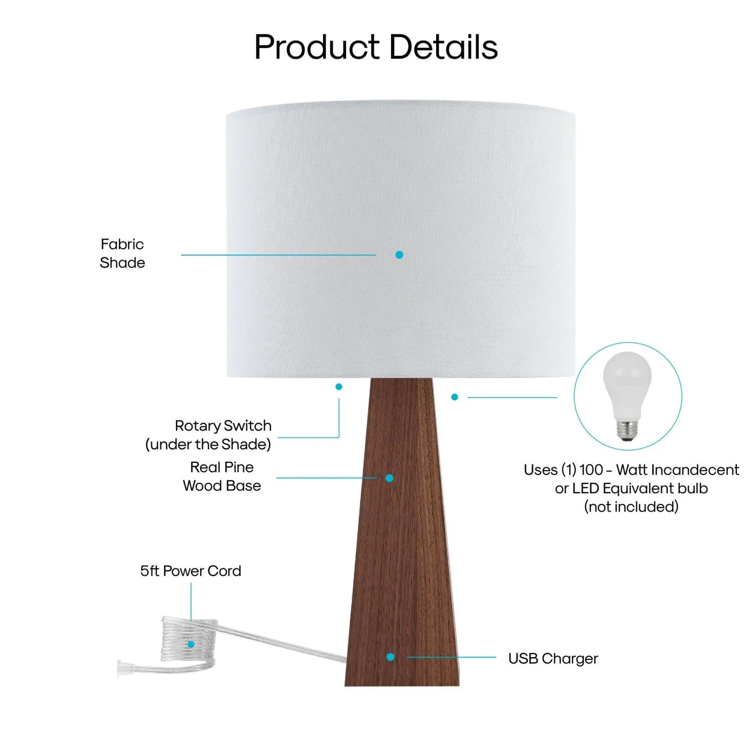 Carley Table Lamp with USB Port