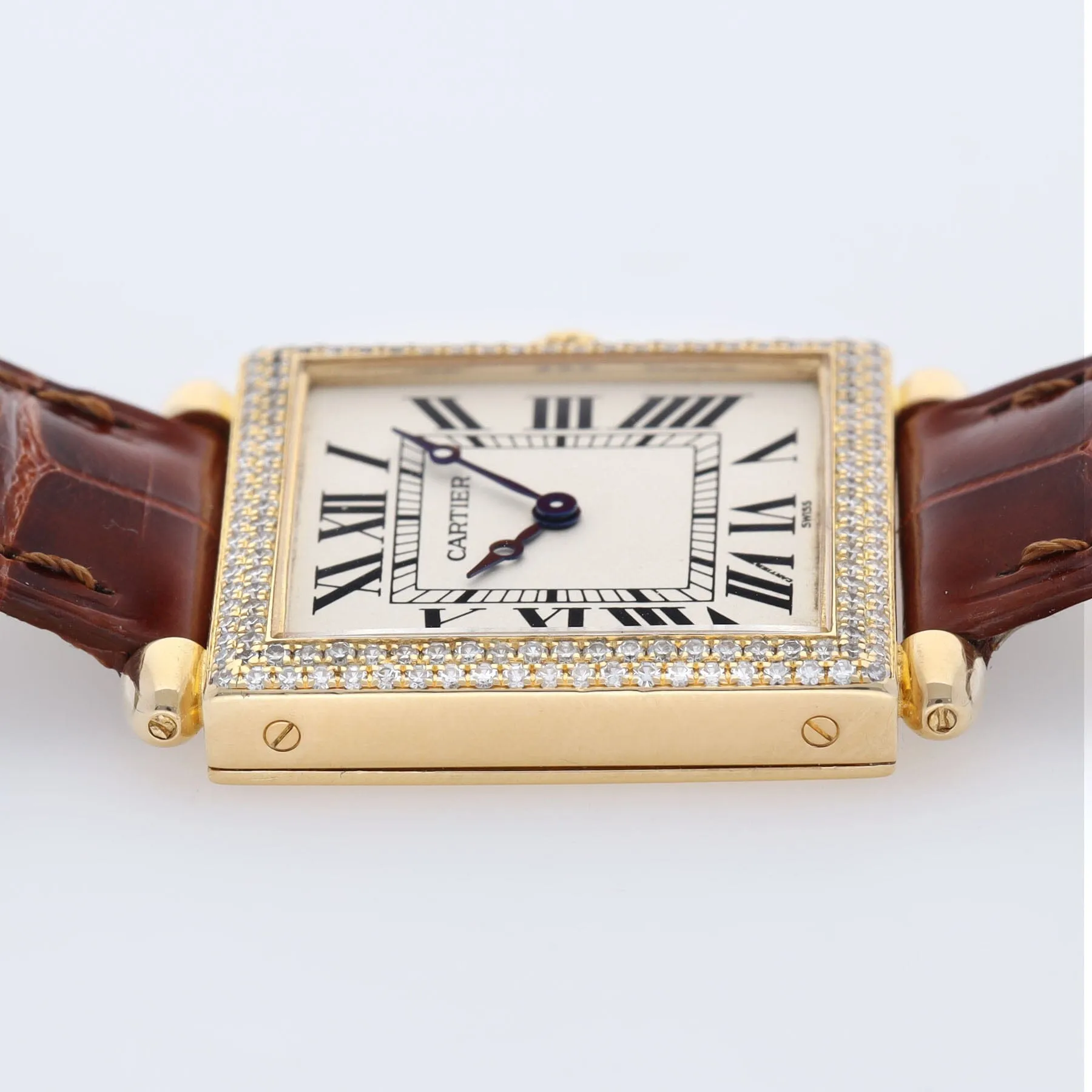 Cartier Tank Obus 1630 Yellow Gold Diamond Bezel Cartier Service