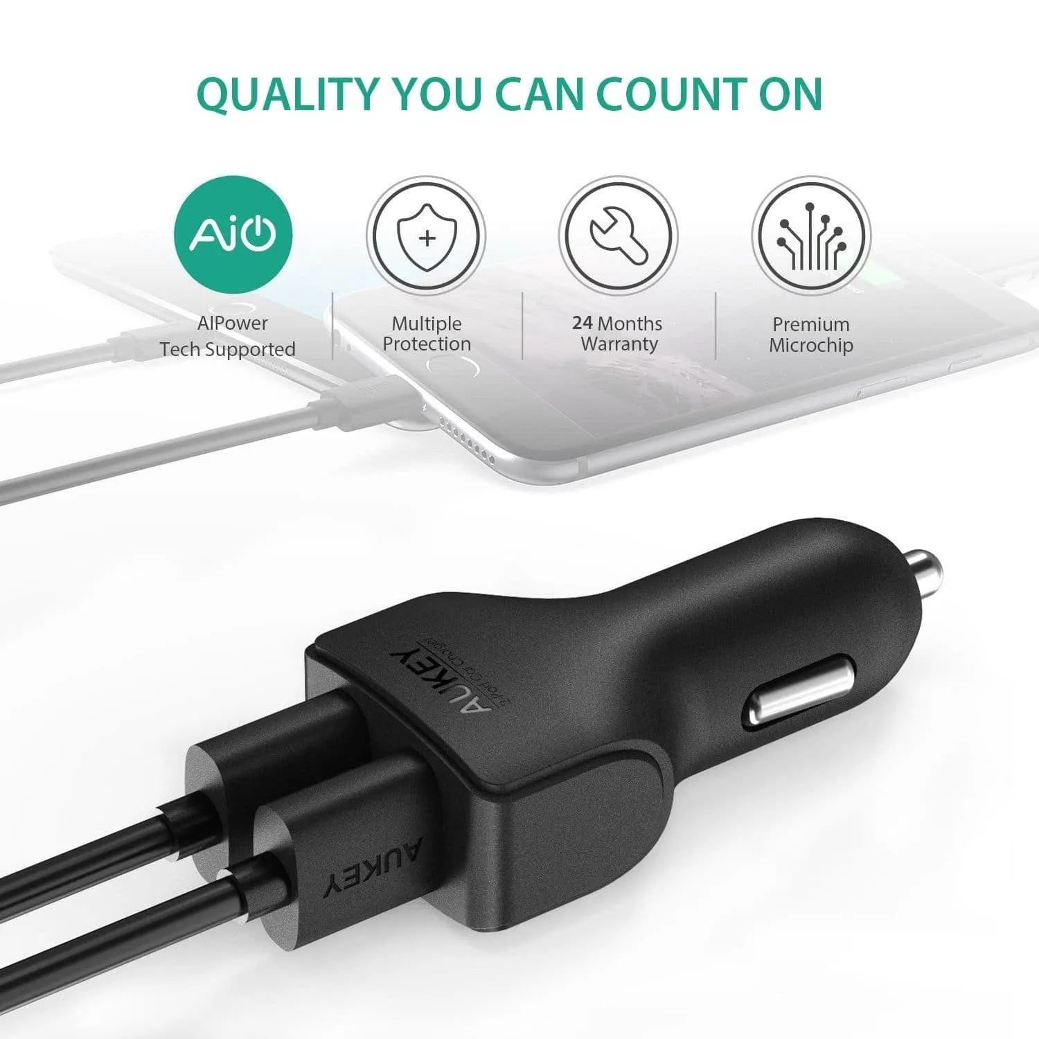 CC-S3 24W 4.8A Compact Dual Port Car Charger with AiPower