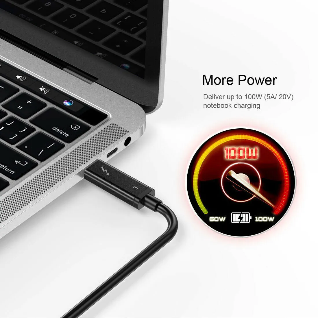 CHOETECH Thunderbolt 3 Certified Cable Active 40Gbps/100W Support 6K XDR Display