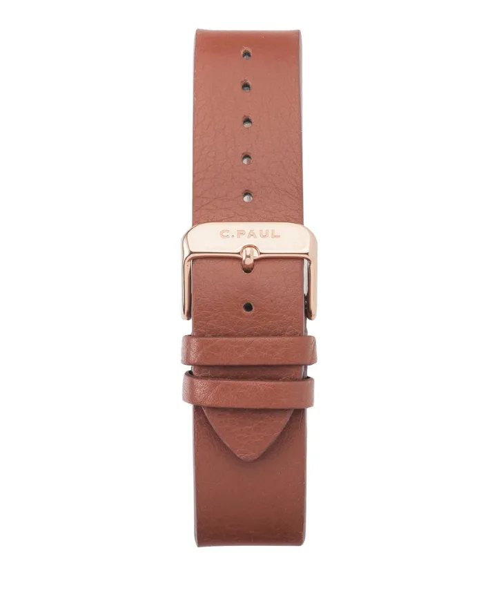 Christian Paul 43mm Leather Watch Band