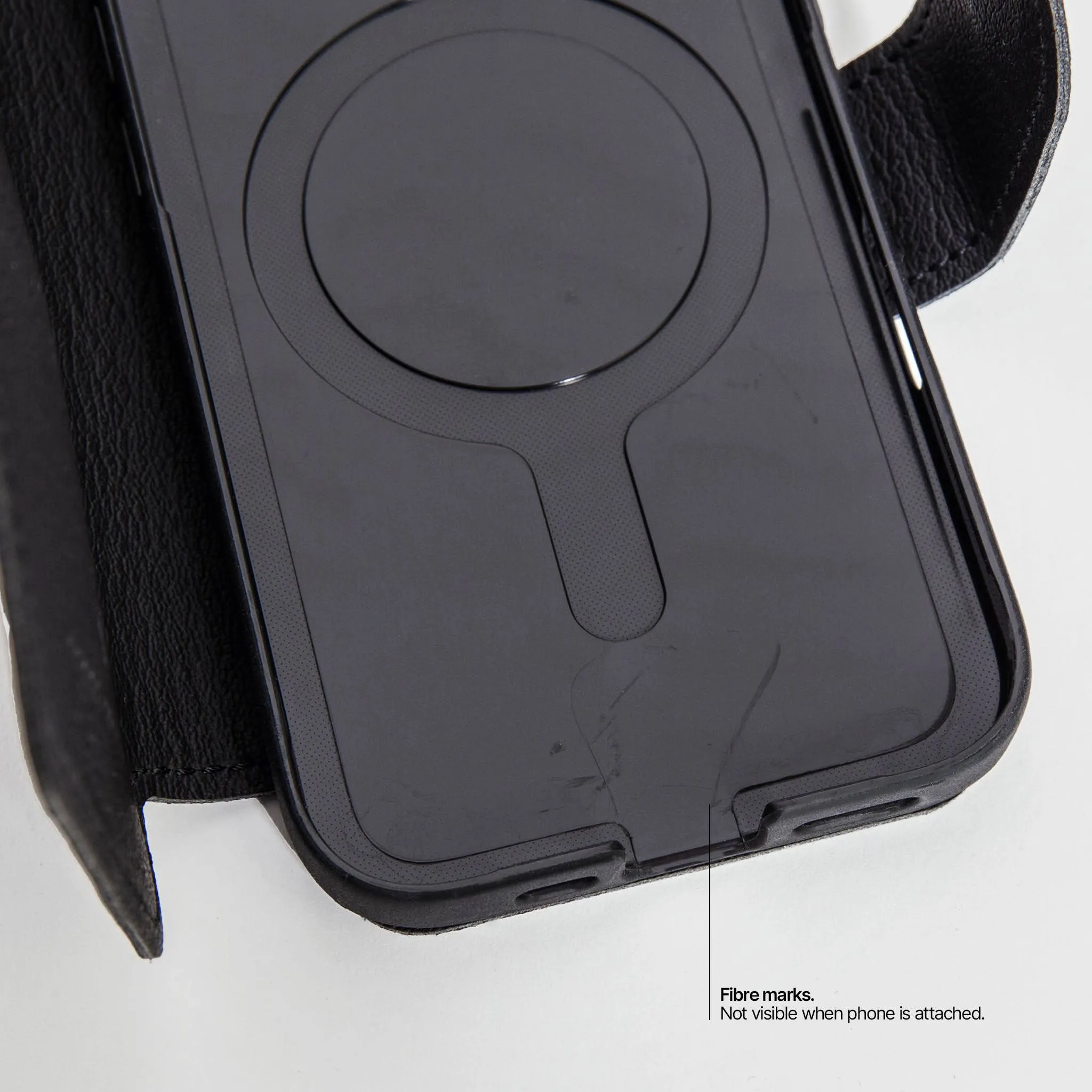 Circular Wallet Phone Case, Clasp Magnet | Black - Workshop