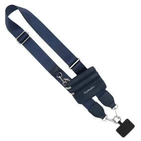 Clip & Go Phone Lanyard with Wallet - Navy Solid