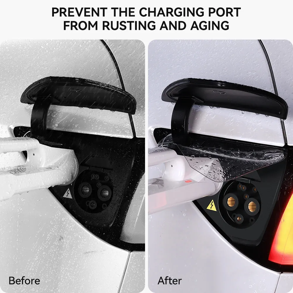 Compatible for Tesla Model 3 Model Y 2021-2024 Charger Port Cover Outdoor Dustproof TPU