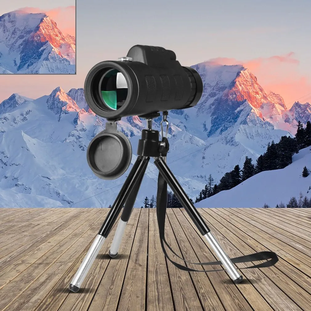 Compatible with Apple, Monocular Telescope Zoom Scope with Compass Phone Clip Tripod