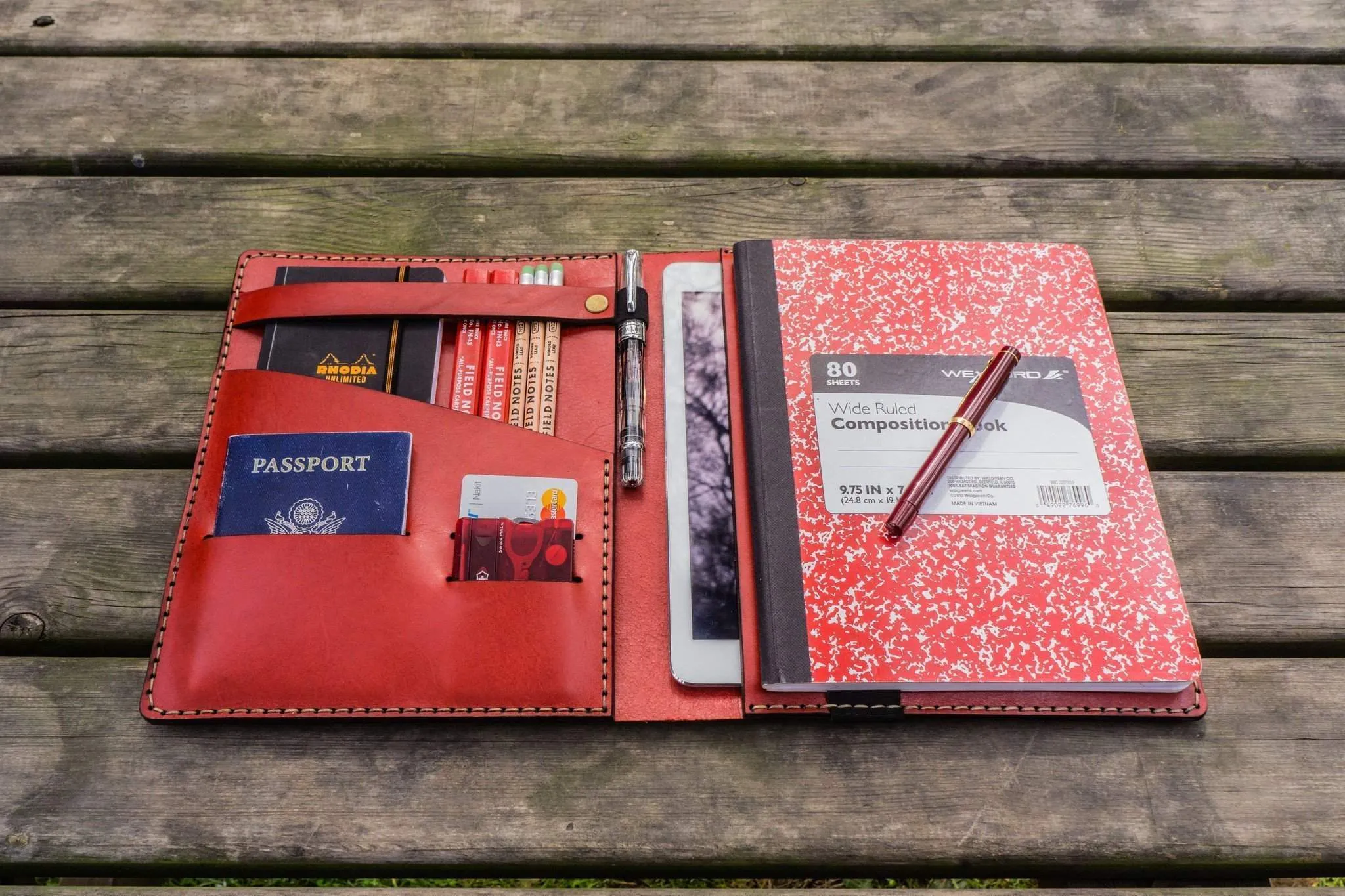 Composition Notebook Cover With iPad Air/Pro Pocket - Red