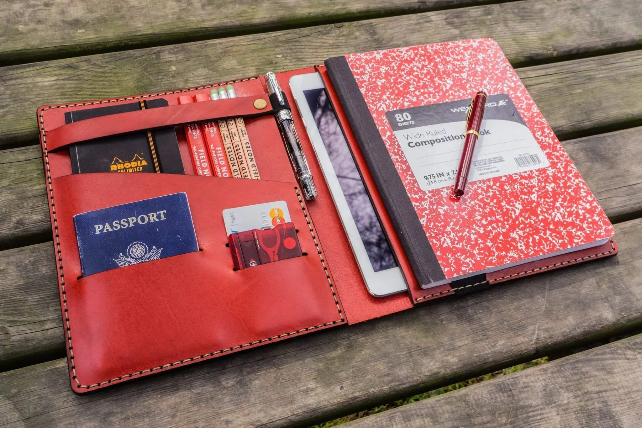 Composition Notebook Cover With iPad Air/Pro Pocket - Red