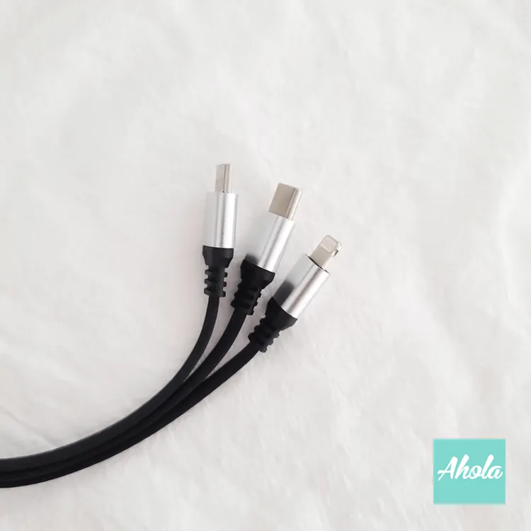 【Cosmos】Retractable 3 in 1 Charger Cable with Lightning/Type C/Mirco USB