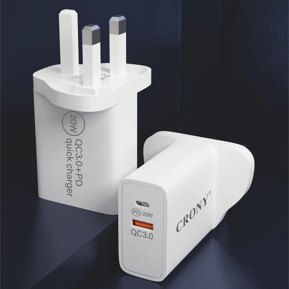 CRONY CR-003 PD20W QC3.0 Fast Charger 3ACharging&Data Cable