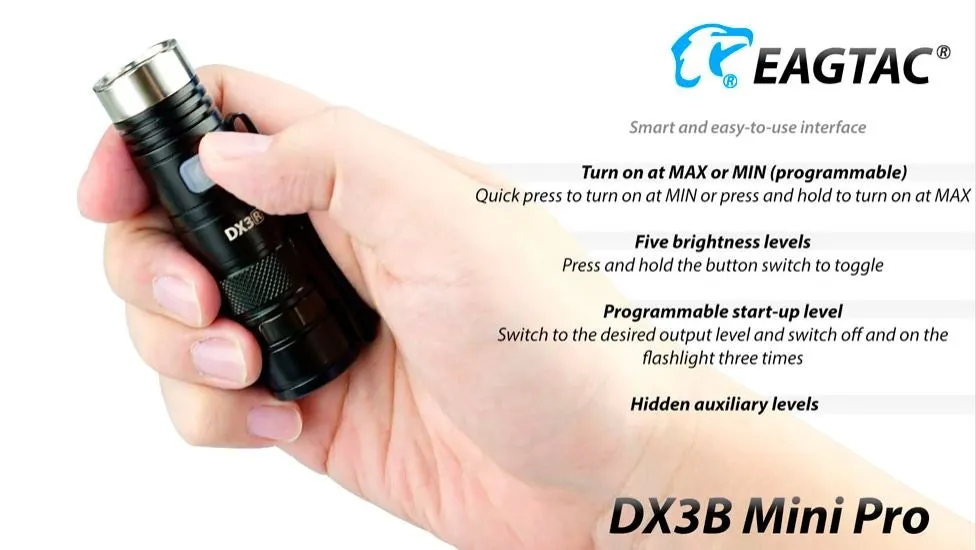 EagleTac DX3B Mini Pro XHP50.2 2480 Lumen Flashlight 1 * 18350 Li-ion Battery Included - CW