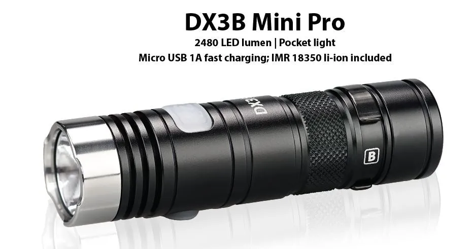 EagleTac DX3B Mini Pro XHP50.2 2480 Lumen Flashlight 1 * 18350 Li-ion Battery Included - CW