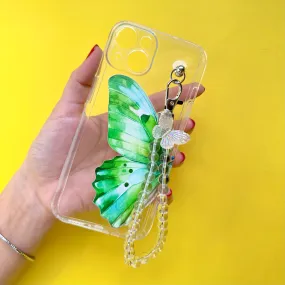 Emeralda Transparent Pearlfly Fall Chain Phone Cover