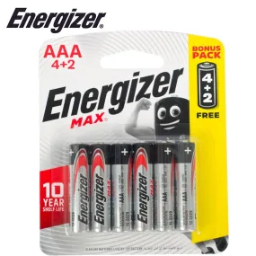 Energizer Max Aaa - 6Pack 4 2 Free