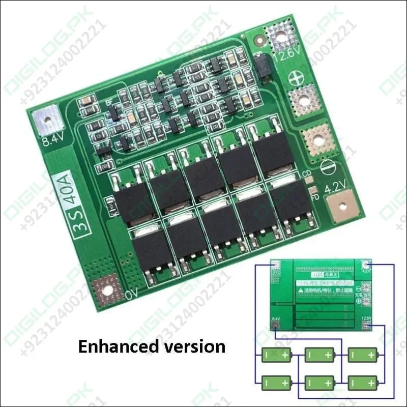 Enhanced Version 3S 40A Li-ion Lithium Battery Charger Protection Board PCB BMS For Drill Motor 11.1V 12.6V