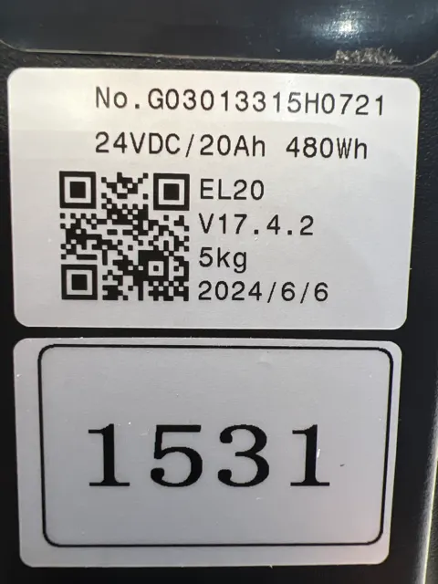 EP Equipment 24V 20Ah 480Wh EL20 Battery 1113-513000-0E