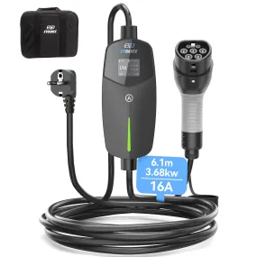 EVDANCE Type 2 16A 230V Portable Adjustable Schuko EV Charger