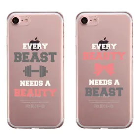 Every Beauty Beast Couple Matching Phone Cases Supportive Powerful