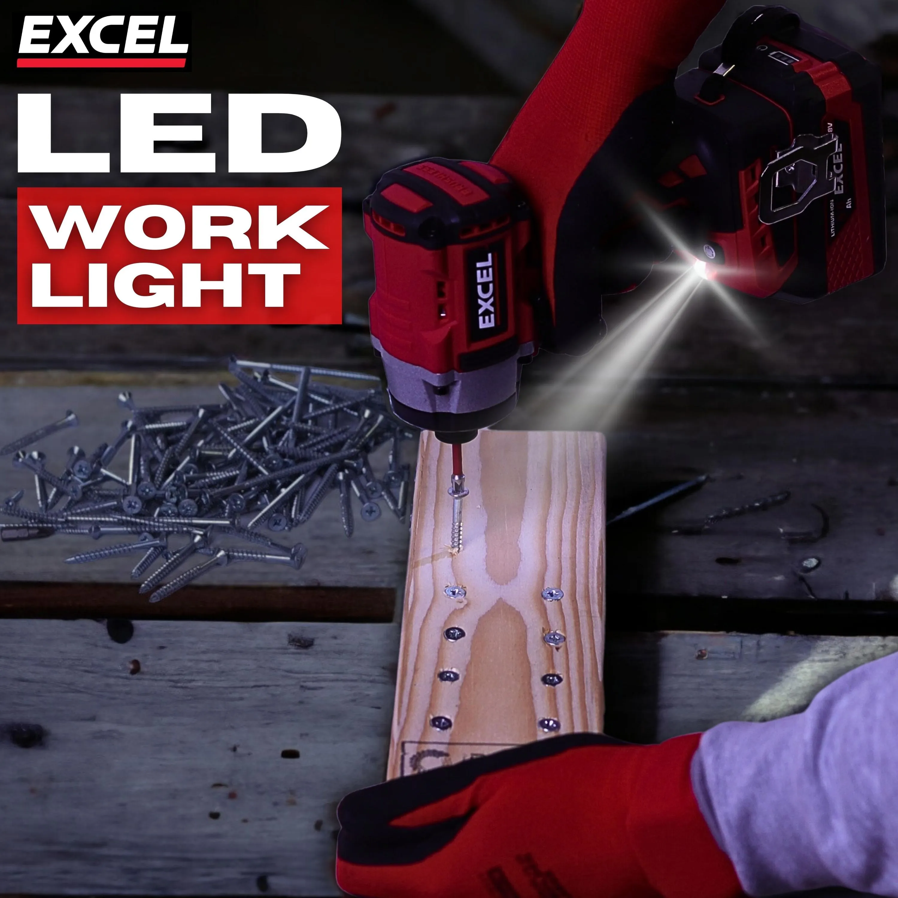 Excel 18V Cordless Brushless Impact Driver with 1 x 4.0Ah Battery & Charger