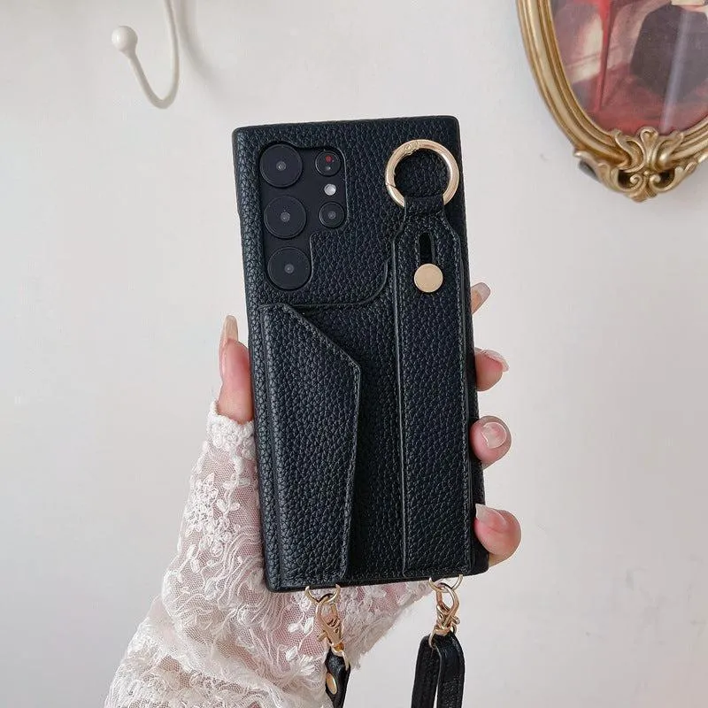 Faux Leather Crossbody Phone Case