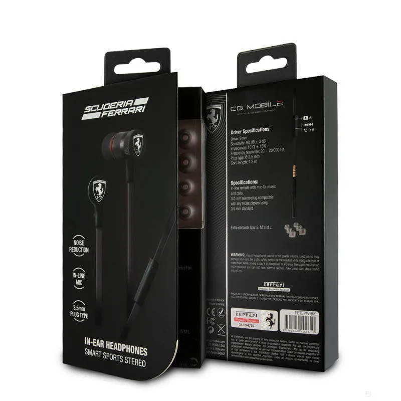 Ferrari Training Earphones, Black, 2020