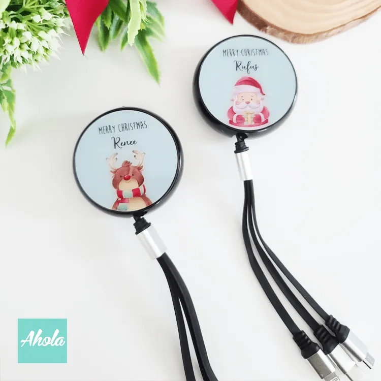 【Festive】Retractable 3 in 1 Charger Cable with Lightning/Type C/Mirco USB🎄