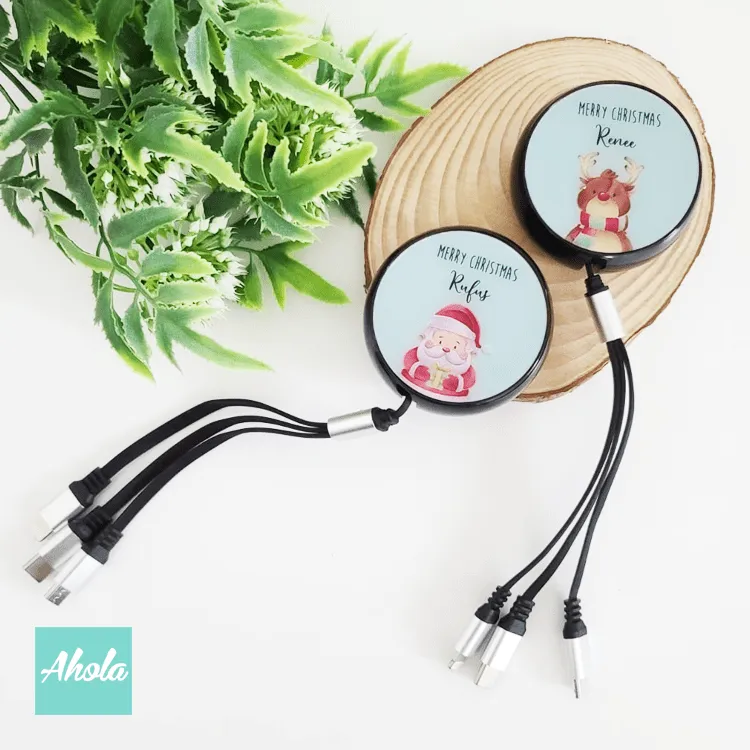 【Festive】Retractable 3 in 1 Charger Cable with Lightning/Type C/Mirco USB🎄