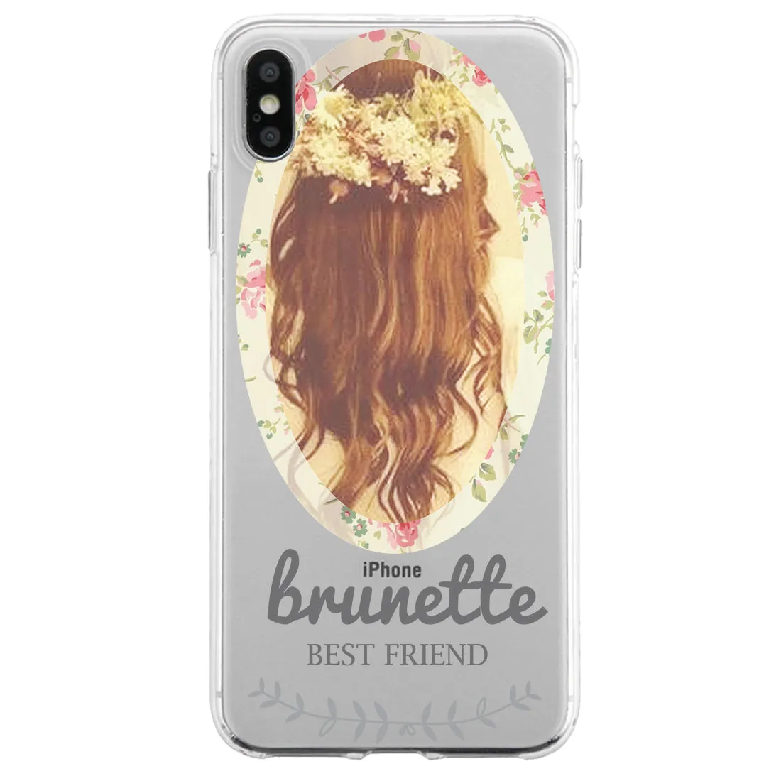 Floral Blonde Brunette BFF Matching Phone Covers Elegant Flowery