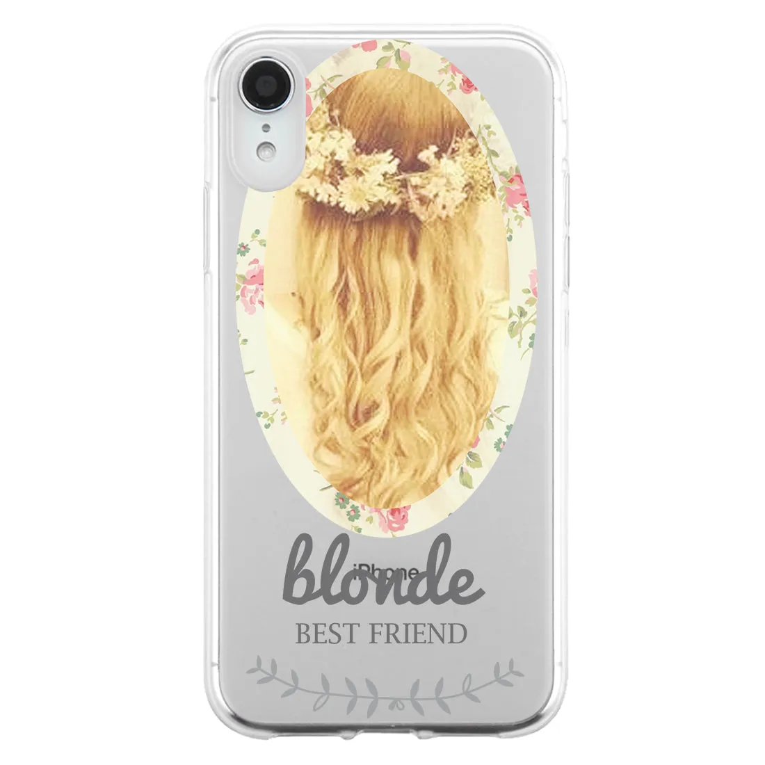 Floral Blonde Brunette BFF Matching Phone Covers Elegant Flowery