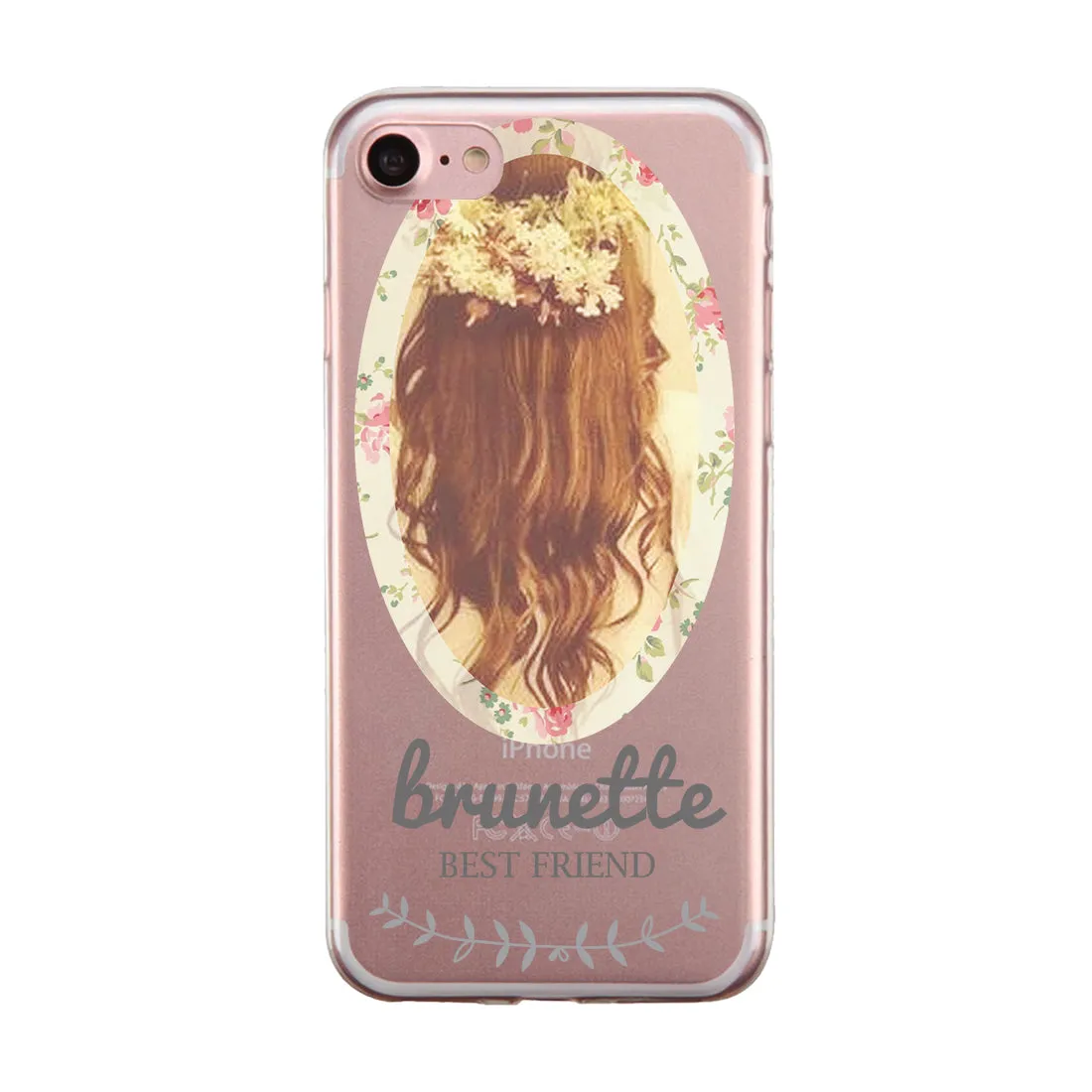 Floral Blonde Brunette BFF Matching Phone Covers Elegant Flowery