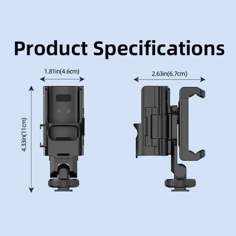 For DJI Osmo Pocket 3 Phone Holder Expansion Bracket With 3 Cold Shoe Port(Black)