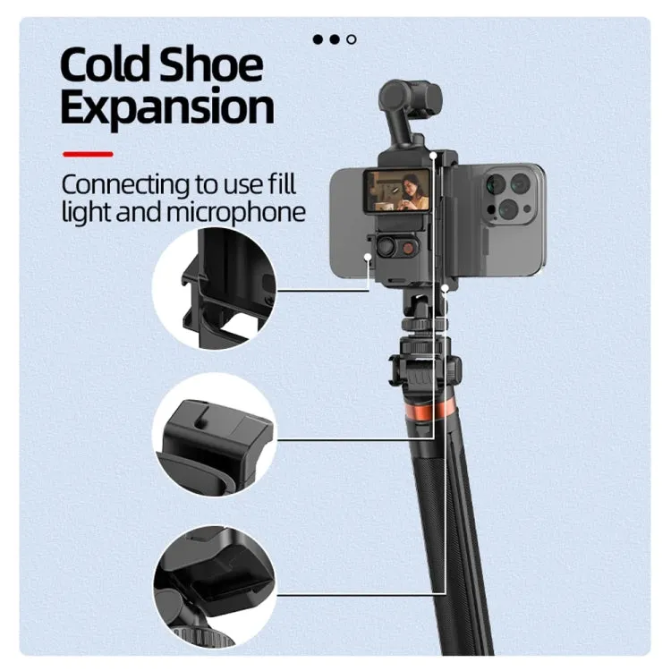 For DJI Osmo Pocket 3 Phone Holder Expansion Bracket With 3 Cold Shoe Port(Black)