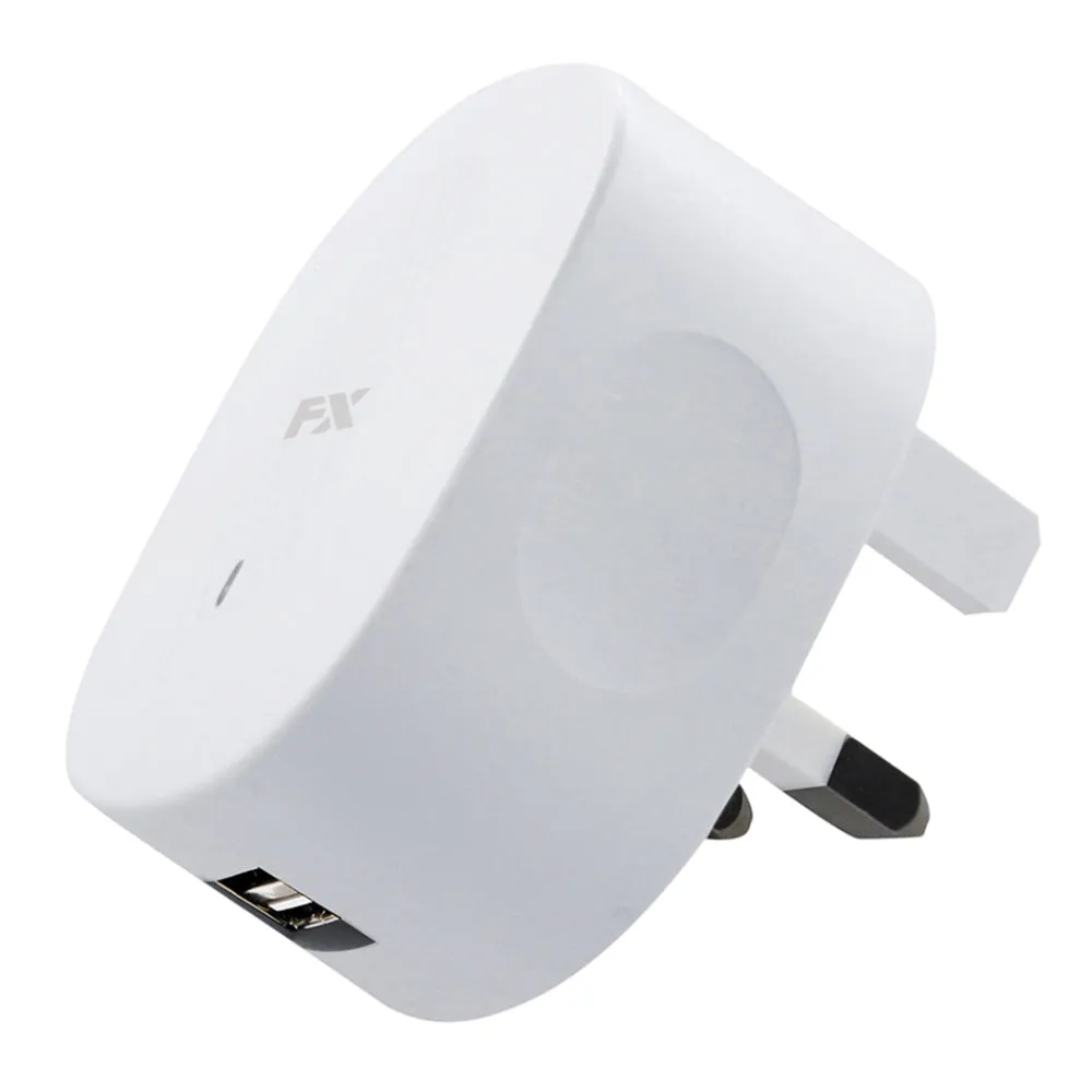 FX Factory 2.4A Dual USB Mains Charger - White | 055386