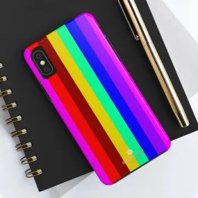 Gay Pride Colorful iPhone Case, Striped Bright Case Mate Tough Samsung Galaxy Phone Cases