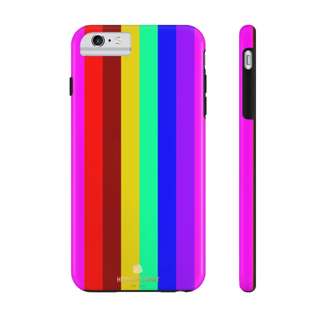 Gay Pride Colorful iPhone Case, Striped Bright Case Mate Tough Samsung Galaxy Phone Cases