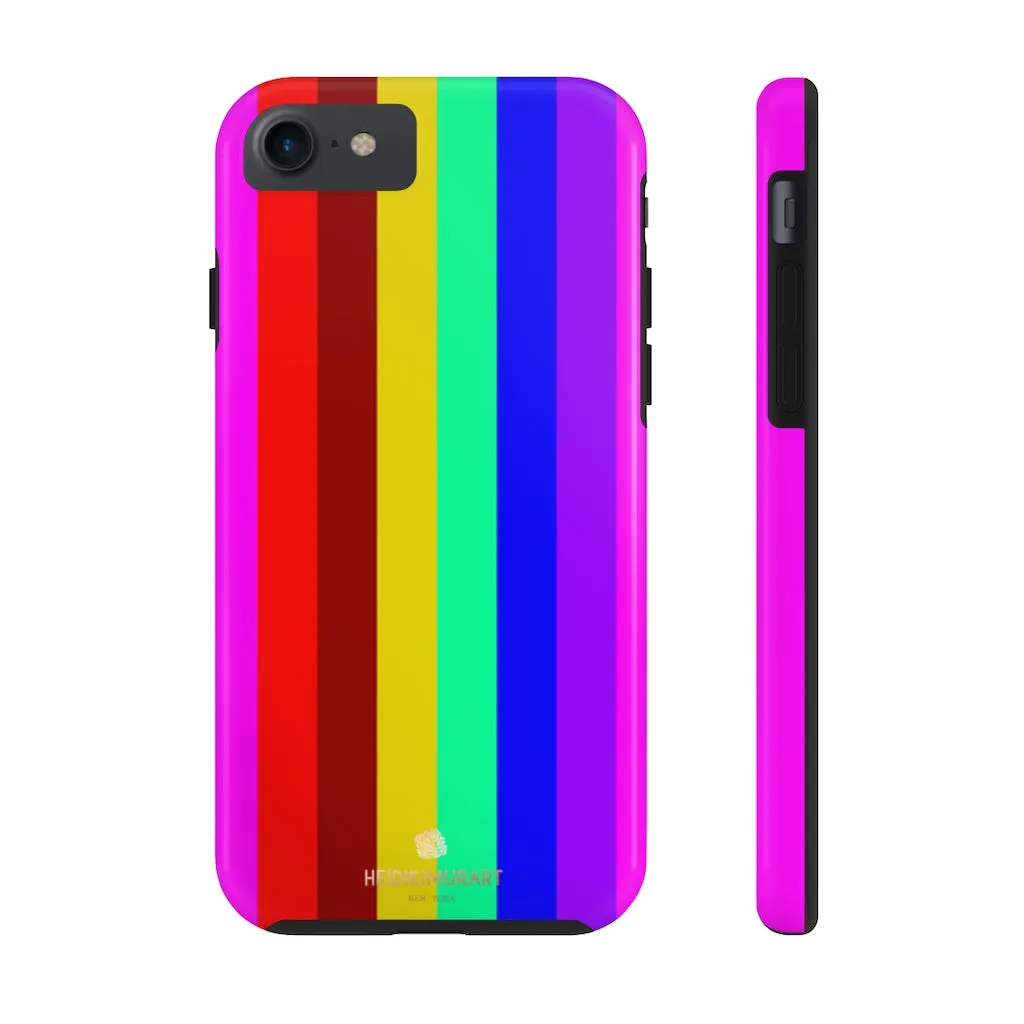 Gay Pride Colorful iPhone Case, Striped Bright Case Mate Tough Samsung Galaxy Phone Cases